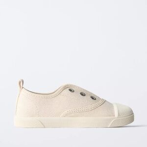 Zara Kids Cream Canvas Sneakers